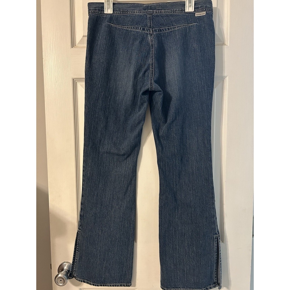 Vintage Y2K Calvin Klein Jeans Flare Medium Wash Low Rise Denim Womens Size 6 - Picture 2 of 6